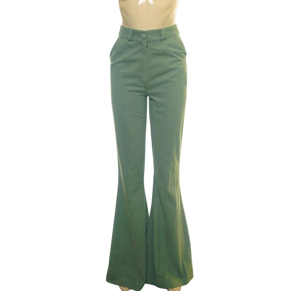 LoveShackFancy Meyerson Pant S 4 Women's Casual Bell Bottom Pants NEW 35612 - Picture 2 of 4